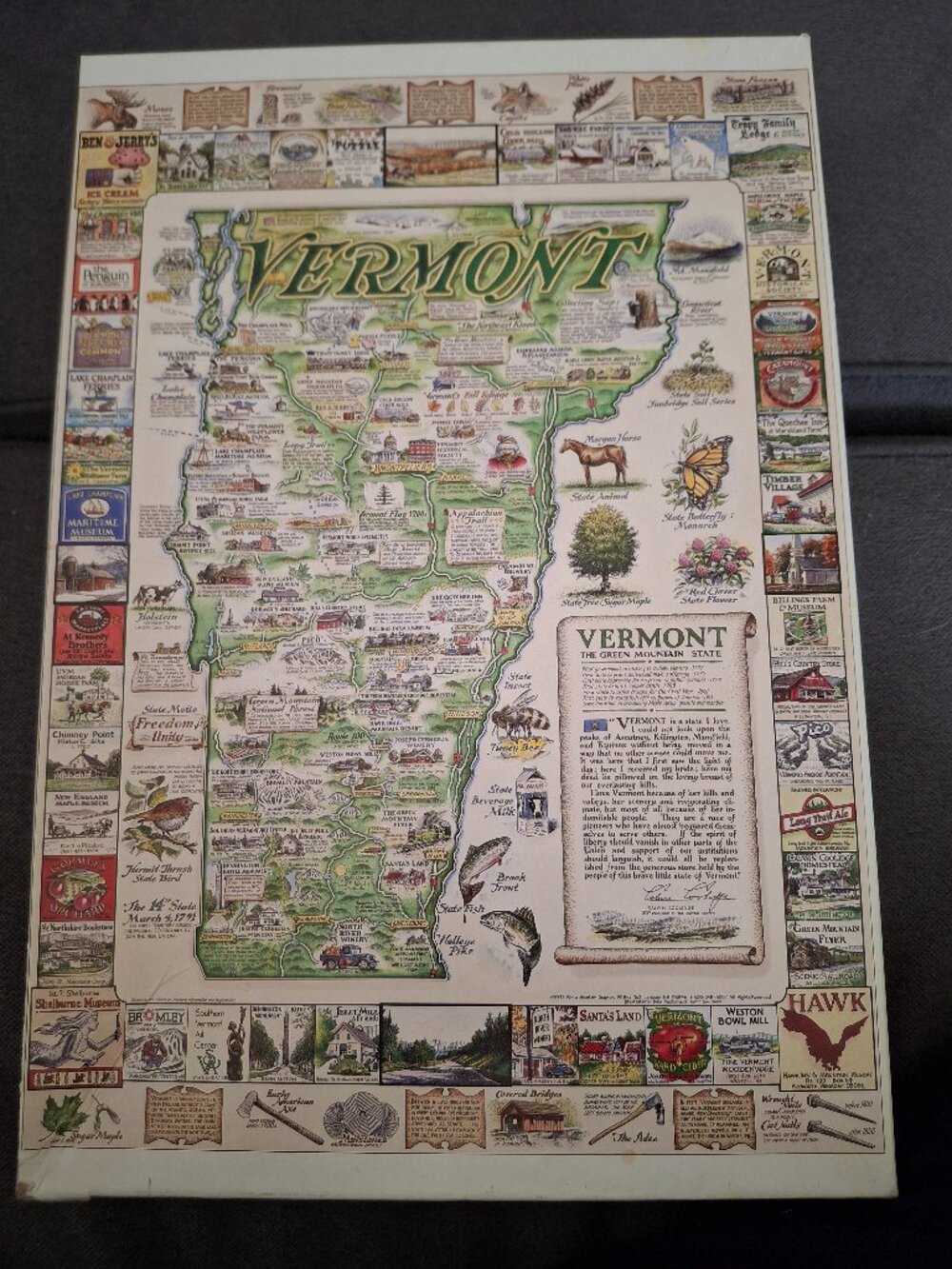 RARE ORIGINAL OOP White Mountain Puzzles jigsaw puzzle "The Best of Vermont"